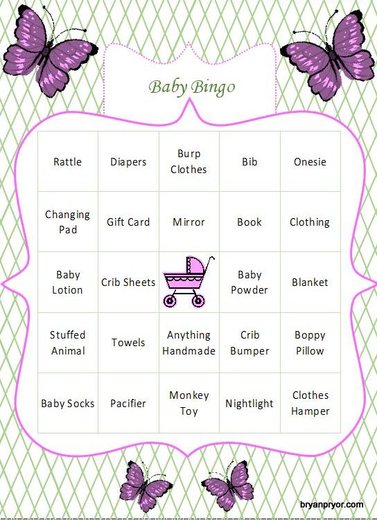 Baby Shower Bingo Cards